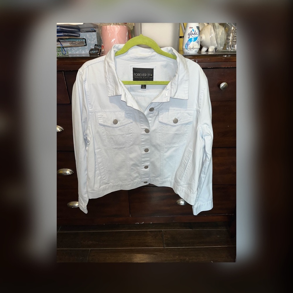 - Forever 21 light blue / white Jean jacket plus size 2XL